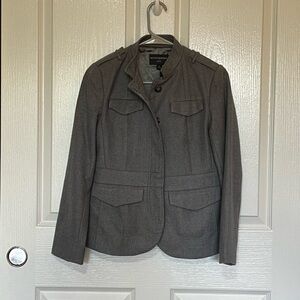 Banana Republic grey military style wool jacket